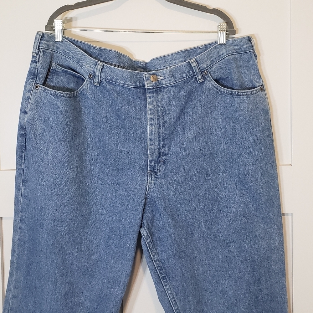 Chic Vintage High Rise Mom Blue Jeans Straight Leg Size 24W TALL - Picture 2 of 13